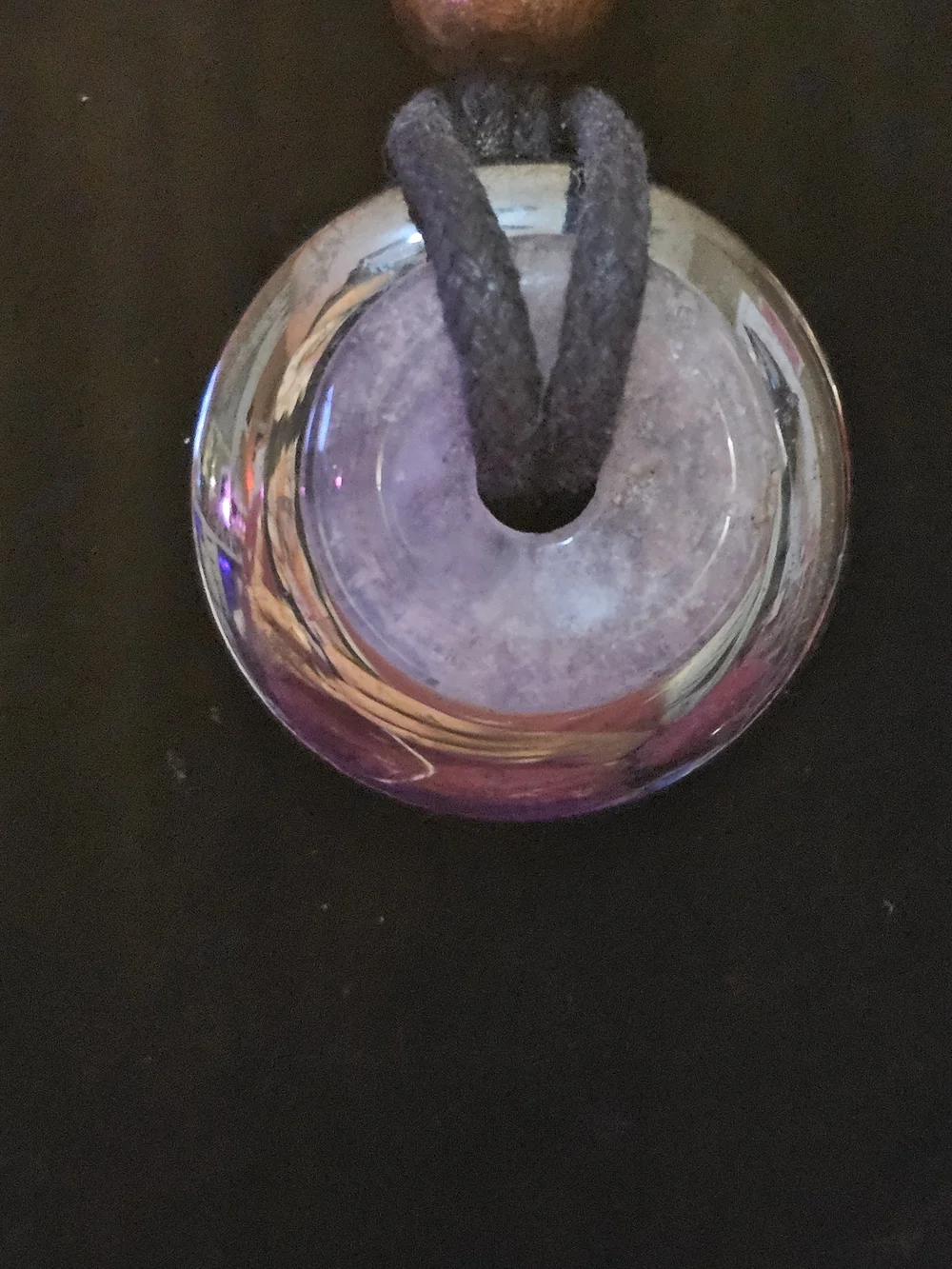 Amethyst Donut Pendant Necklace - Purple